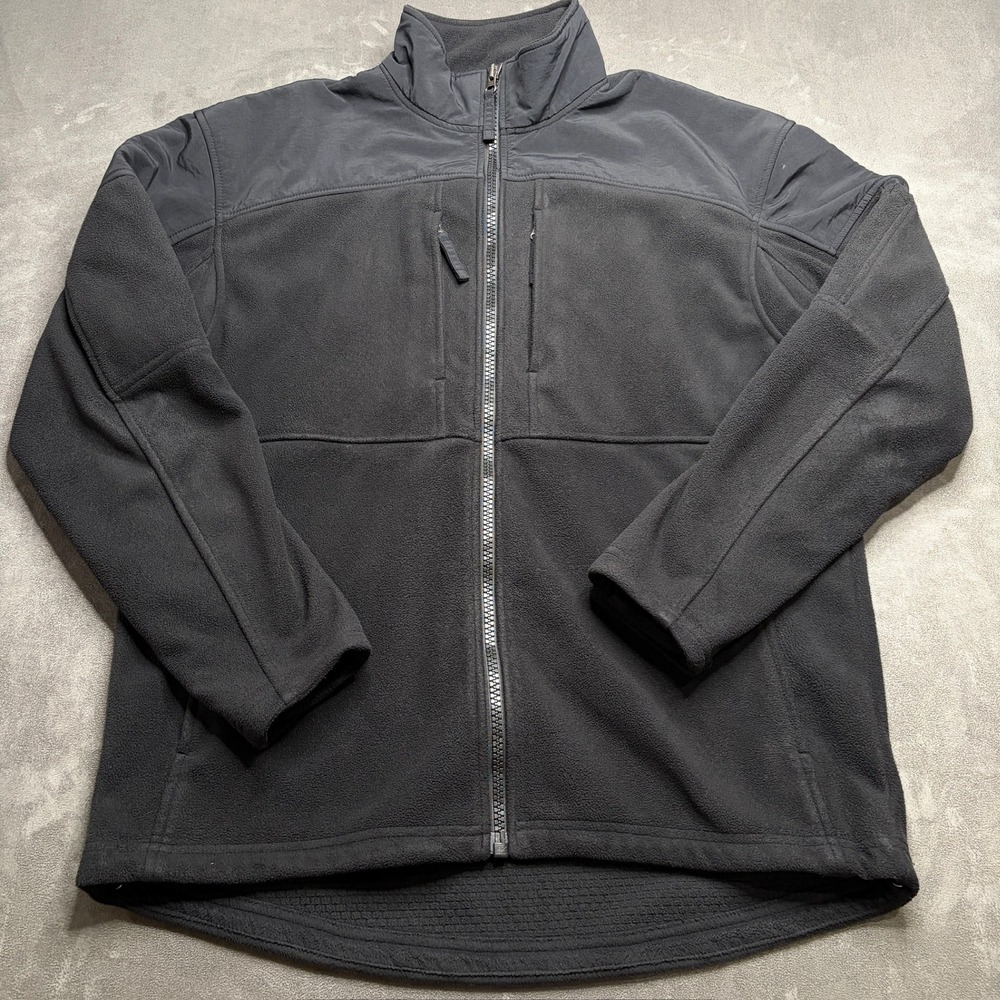 Duluth Trading Co Fleece Jacket Mens Medium Black Tactical Full Zip Utility Work